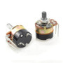 PENGLIN Lot de 5 potentiomètres rotatifs WH138 10 K Ohm avec interrupteur, 5 boutons en alliage noir