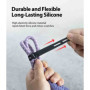 Ringke Silicone Cable Tie Attaches de Câble de Silicone, [15 Pack] Cable Tie Réutilisable Sangle Organisatrice de Câble