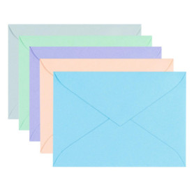 ÖKI Lot de 10 enveloppes pastel - Pour cartes bon d'achat, cadeaux en argent, petites cartes de vœux, etc. - Bleu, vert, pêche, 