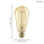 Eglo Lampe LED E27 dimmable, piston, ampoule Edison à incandescence Golden Vintage, éclairage rétro, 4 watts (correspond à 28 wa
