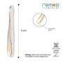 REMOS Pincette avec pointe coudée, droite & dorée 8 cm