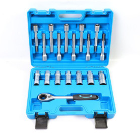 Bisenya 18 pièces d'outils de démontage d'amortisseur pour le montage et démontage de têtes amortisseurs et d'écrou de jambe de 