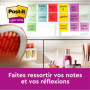 Post-it Notes Autocollantes Super Sticky, Couleurs et Tailles Assorties, 3 Blocs, 45 Feuilles par Bloc, Rose, Bleu, Jaune - Feui