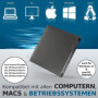 techPulse120 USB 3.1 Type-C brenner externe de CD DVD en aluminium pour ordinateur, Notebook UHD 4K USB C Brenner Gris/ Anthraci
