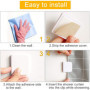 Favengo 4 Pcs Clips de Rideau de Douche Auto-adhésifs Clips d'arrêt De Bains Salle U Clips Anti-éclaboussures Clips d'arrêt de R