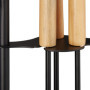 relaxdays 10028780 Ensemble serviteur de cheminée 4 pièces Accessoire Pelle Balai Support grattoir, Noir