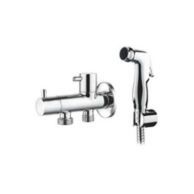 Ibergrif - Douche WC Set avec Flexible, Support, Douchette, Chromé