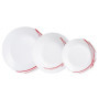 Arcopal Service de table, Blanc, Rouge