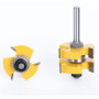 APLUS 8mm Queue Langue Appariée et Fraise de Rainure Set 3 Dents Forme T Cutter en Bois de Coupe Outil de Travail du Bois