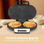 Gaufres Clatronic avec 2 surfaces de cuisson antiadhésives | Gaufres forme coeur, degré de bronzage réglable en continu et feu d