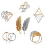 Pinces à Cheveux en Métal Géométrique Barretes à Cheveux Feuille Plume Cercle Triangle Infini Lune Forme Épingles à Cheveux pour