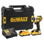 DEWALT - Visseuse à chocs compacte Brushless XR 18V, avec 2 batteries Li-ION 3.0Ah et coffret TSTAK, DCF809L2T-QW