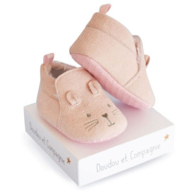 Doudou et Compagnie - Chaussons Bébé Naissance Rose - 0/6 Mois - DC3708