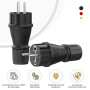 RedStar24 - Prise Mâle 220V IP54 | Fiche de Protection Robuste en Caoutchouc & Plastique, Noir | Parfait pour l’Extérieur | Pris