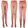 GADITIEK Lot de 3 Collants Résille Rouge Carnaval (Grande, Moyenne, Petite Maille)