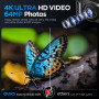 Appareil Photo Numérique 4K Digital: 64MP Appareils Numérique avec Écran Rabattable 180° avec Autofocus - Camera pour Vlog avec 