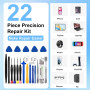DTD Jeu d'outils de réparation de téléphone portable 22 en 1 adapté pour Smartphones, Tablettes, Montre, Lunettes