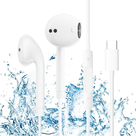 Ecouteur Filaire USB C,Intra ecouteur avec Micro (Hi-Res) et contrôle du Volume pour Xiaomi,Samsung, Huawei, OnePlus, Google Pix