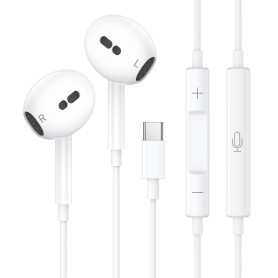 Écouteur USB C,Écouteurs Filaire USB C Casque Stéréo HiFi avec Microphone et Contrôle du Volume,Casque Intra-Auriculaires pour i