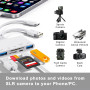 Lecteur de Carte mémoire 5 en 1, Adaptateur USB OTG et Lecteur de Carte SD pour iPhone/iPad, appareils USB C et USB A avec empla