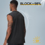 T-shirt d'été à manches courtes pour homme, gilet de fitness sans manches, délavé pour l'entraînement, la salle de sport, coton