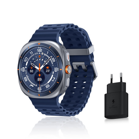 Samsung Galaxy Watch Ultra (2025), Montre Connectée, Bouton d'action, Galaxy AI, GPS Double fréquence, 4G, 47mm, Bleu Titane, Ch