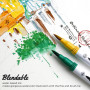 Ohuhu Feutre Coloriage Adulte, 120 Couleurs Aquarelle Stylos Feutres Double Pointe Fine et Pinceau pour Calligraphie Mandala Des