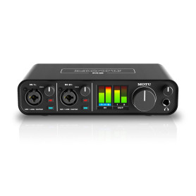 Carte Son Externe compacte Motu M2 - Interface Audio 2 Entrées / 2 Sorties, Auto-Alimentée, Latence Ultra-Faible, Connectivité U