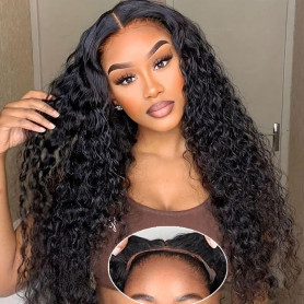 Junemet 20 Pouces 9x6 HD Lace Perruque Femme Naturelle Bouclée Brésilien Glueless Wig Human Hair Deep Wave Perruque Sans Colle C
