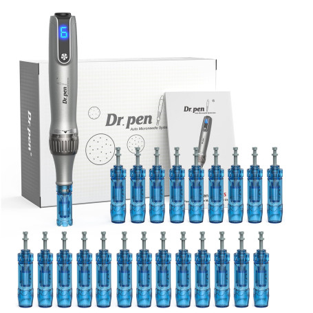 Dr.pen M8S Microneedling, Stylo de Microneedling Professionnel Sans Fil M8S, 6 Niveaux de Vitesse, Longueur Ajustable de 0,25 à 