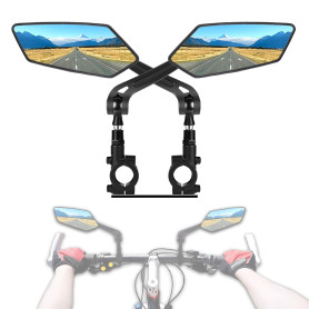 Ruimooto Lot de rétroviseurs de vélo gauche et droit – Pliable et rotatif à 360° pour la sécurité | Rétroviseur de guidon univer