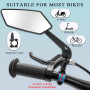 Ruimooto Lot de rétroviseurs de vélo gauche et droit – Pliable et rotatif à 360° pour la sécurité | Rétroviseur de guidon univer