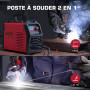 ARCCAPTAIN Poste a Souder Arc/Lift TIG 200 A avec Grand écran LED, Poste à Souder Inverter avec Contrôle Synergique,230V Machine