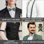 10pcs 1920s Mens Costume Set for Adult, Roaring Retro 20s Gatsby Gangster Costume Outfit with Vest Octagonal Hat Bow Tie Cuffs G