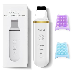 GUGUG Épurateur de Peau, Ultrasonique Épurateur Visage Skin Scrubber avec 4 Modes Appareils de Tonification pour le Visage et Po