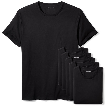 Amazon Essentials Homme Maillots de Corps en Coton à Col Rond, Basiques, Doux et Polyvalents