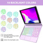 aMZCaSE Étui pour Clavier iPad 10.2 pour iPad 9e gén 2021,Coque Rigide Rabattable à 360°avec Clavier Bluetooth sans Fil avec 7 r