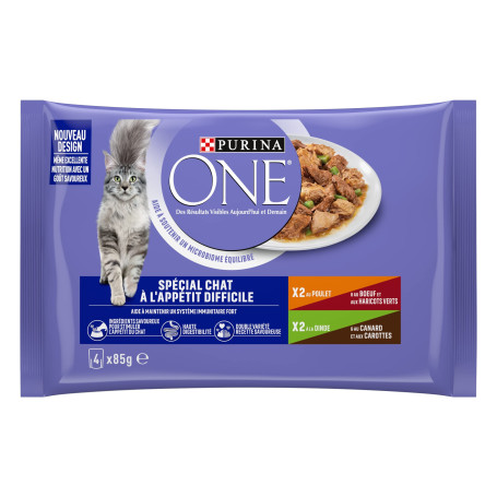 PURINA ONE | BIFENSIS | Chat Adulte à l'appétit difficile | Effilés en Sauce | Stimule l'appétit du Chat, Haute digestibilité| P