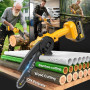 SINPY Mini Tronconneuse a Batterie 2x4000mah, 6 Pouces Tronçonneuse sur Batterie Elagueuse Thermique Coupe Branche Electrique Pe