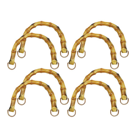 Abiyou 8 Pièces Poignée de Sac en Bambou, Poignée Bambou pour Sac, Poignée de Sac à Main en Forme de U, Anses pour Sac à Mains, 