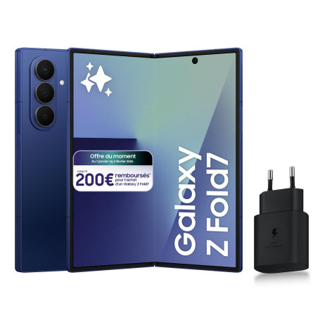 Samsung Galaxy Z Fold7, Smartphone Android 5G avec Galaxy AI, 256 Go, Chargeur Secteur Rapide 25W Inclus, Smartphone déverrouill