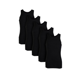 Basic Treasure Lot de 5 débardeurs Blancs pour Homme 100% Coton | débardeurs en Coton pour Hommes | débardeurs Blancs Opaques av