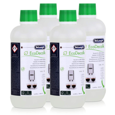 DeLonghi SER 3018 EcoDecalk Lot de 4 bouteilles d'anti-calcaire pour cafetière