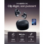 SHOKZ OpenDots ONE Casque à oreilles libres, Audio Dolby Premium, Écouteur à Clip 6,5 g, Bluetooth 5.4, sans Fil avec Micro, Cha