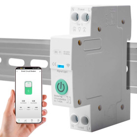 Behogan Interrupteur intelligent WiFi 1P+N - Disjoncteur de puissance intelligent - Télécommande - Commande vocale - Relais Wi-F