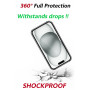 COQTEL® Coque pour iPhone 15+ 360° Transparente Protection intégrale en Silicone et TPU Antichoc