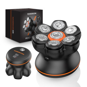 Maxgroom 7D Rasoir Tete Chauve Homme,Tondeuse Crane Chauve Sec&Huimide,IPX6 Etanche,USB-C 90 Minutes Autonomie, Rasoir Tête,Cade