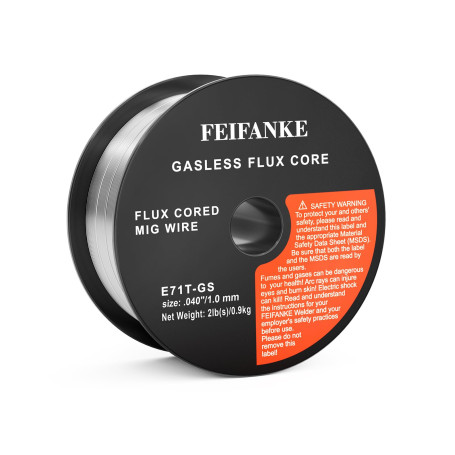 FEIFANKE Fil Fourré Sans Gaz 1,0MM, 1KG- E71T-GS General Purpose MIG MAG Welding Wire Reel D100 for Welding Machines, 1 Boîte