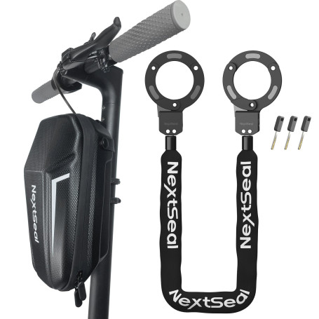 NextSeal Antivol Velo, Antivol Trotinette Electrique, Portabilité Cadenas de Bicyclette avec Clé avec Sac de Rangement, 6mm Anti