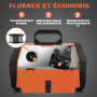 HITBOX Poste à Souder MIG Sans Gaz 200A, Soudeuse 3-en-1 Flux Core MIG/ARC/Lift TIG, Machine de Soudage Inverter IGBT 230V Porta